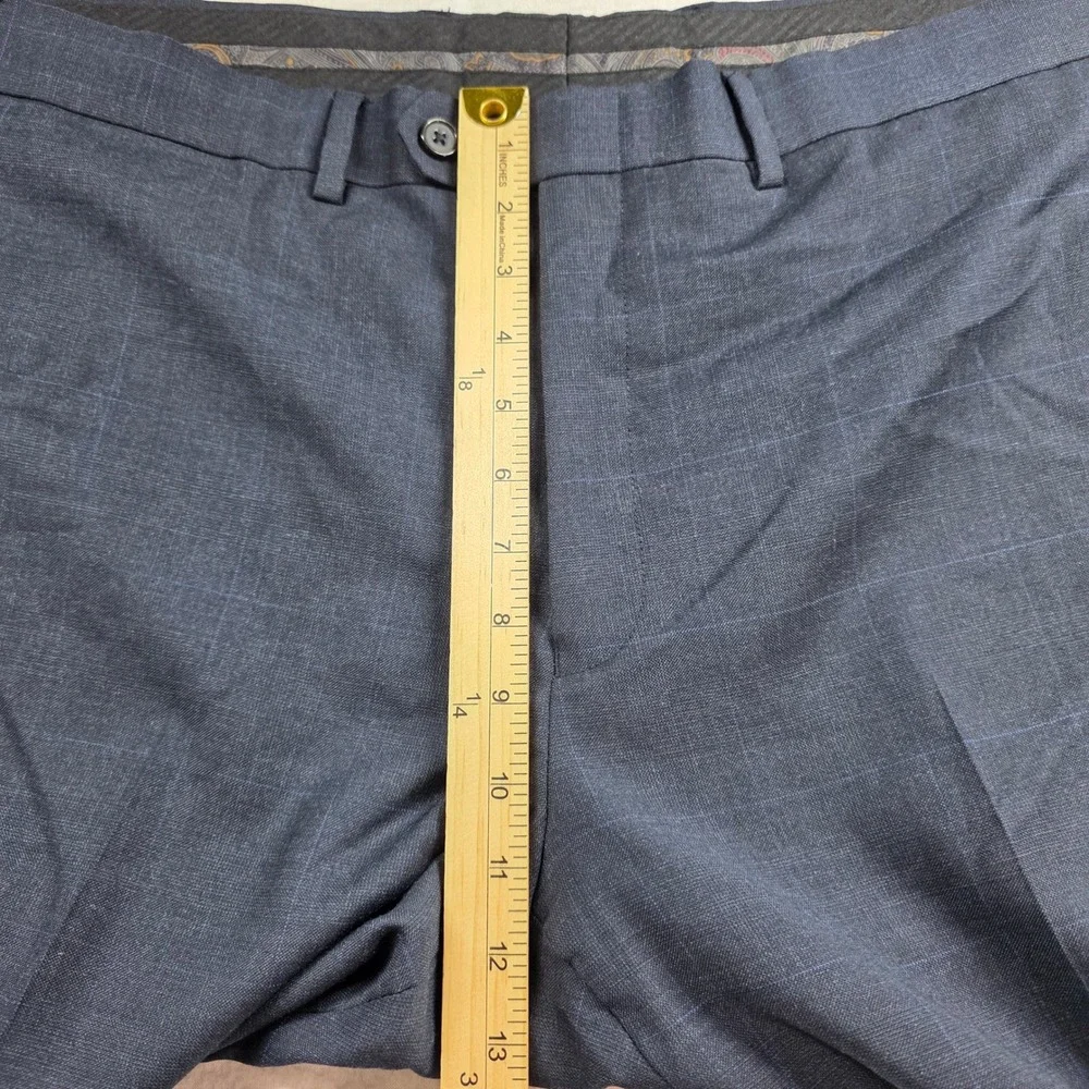 Lauren Ralph Lauren Dress Pants Mens 44x30 Blue Wool Glen Plaid Natural Stretch